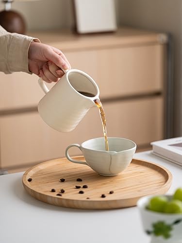 Pour Over Coffee Maker,Ceramic Coffee Maker With 40 pcs Paper Filter，15oz/450ml Pour Over Coffee Dripper (White, V02) - Image 5