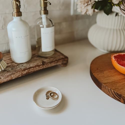 Sweet Water Decor Gold Heart Jewelry Dish Tray - Elegant Ceramic Ring Dish for Home Decor, Bridal Parties, Jewelry Storage, Rings, and Earrings Organizer - Image 3