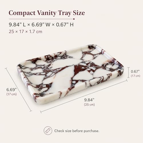 Marble Vanity Tray, 9.84 x 6.69 in, White Burgundy - Image 3