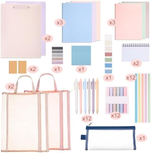 Colarr 54 Pcs Aesthetic College School Supplies Back to School Set,Macaron - Image 3