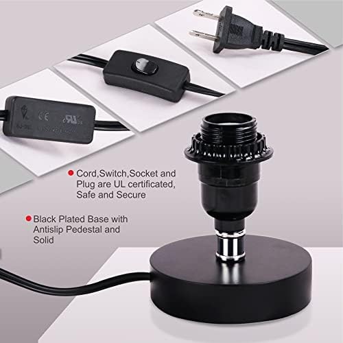 lifeholder Table Lamp, Bedside Nightstand Lamp, Simple Desk Lamp, Cylinder Table Lamp for Bedroom Living Room Office Study, Black Shade and Base (Black) - Image 5