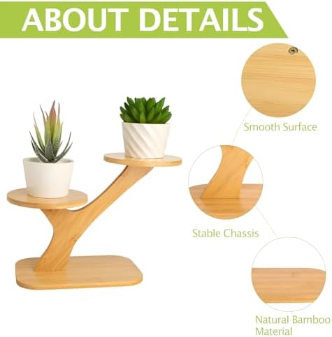 XXXFLOWER Wood Plant Stand for Indoor Small Desktop Plant Stand - Image 4