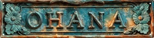 Ohana Easter Gift Spring Vintage Metal Sign 4x16 In Decorative Plaque Street Country Cottage Sign Suitable for Rooms Homes Doors Gardens Man Caves Farm Wall Decor Outdoor Decoration by LMDDFZS