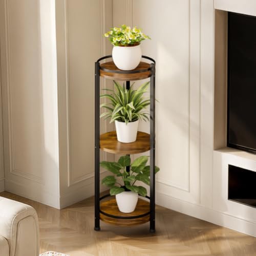 Homsorout 3 Tier Plant Stand Indoor Outdoor for Corner, Rustic - Image 6