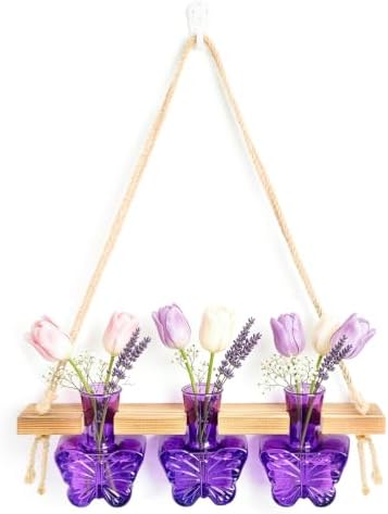 XXXFLOWER Plant Propagation Station Hanging Butterfly Shaped Vase Purple by XXXFLOWER