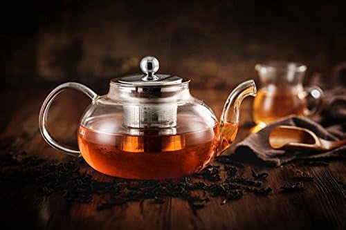 Hiware Glass Teapot with Stainless Steel Infuser & Lid, Borosilicate Glass Tea Pot Stovetop Safe, Blooming & Loose Leaf Teapots, 27 Oz - Image 2