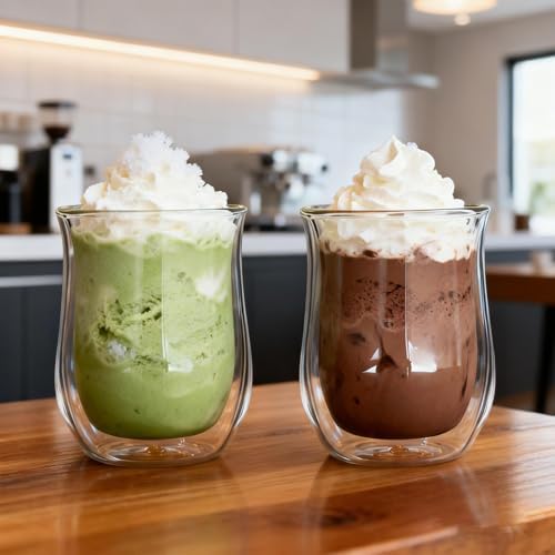 Easyworkz Double Walled Glass Coffee Mugs,Set of 2 (8.5 fl oz / 250ml) - Clear Borosilicate Glass Cups for Coffee, Tea, Whiskey, Cocktails & All Beverages - Image 6