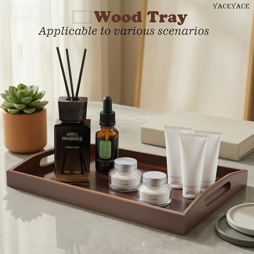 Bamboo Tray for Ottoman, 13.7"x8.6"x2" Small Serving Trays - Image 5