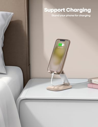 Lamicall Khaki Phone Holder for Desk, Cellphone Stand - Image 3