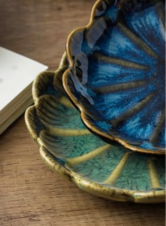 JAMEND CLXP Lotus Ring Holder Dish Small Indoor Ash Tray, Ceramic Dessert Plate Trinket Jewelry Holder Organizing Necklace Earrings for Parents Friends Sister, Blue. All Jewelries Are NOT Included. - Image 6