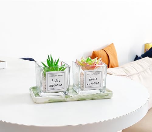 6.4" Porcelain Small Bathroom Narrow Mini Tray - Green - Image 3