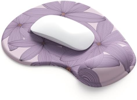 Office Mousepad with Gel Wrist Support - Ergonomic Gaming Desktop Mouse Pad Wrist Rest - Design Gamepad Mat Rubber Base for Laptop Computer -Silicone Non-Slip Special-Textured Surface (17Violet) by DEMONCHEST