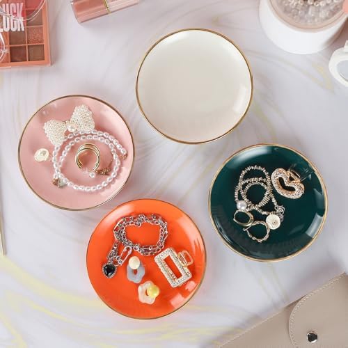 VanEnjoy 5.3 Inch Jewelry Dish Tray Small Jewelry Tray for Women Green Ceramic Trinket Dish Catch All Tray for Ring Earring Necklace Bracelet Key - Image 5