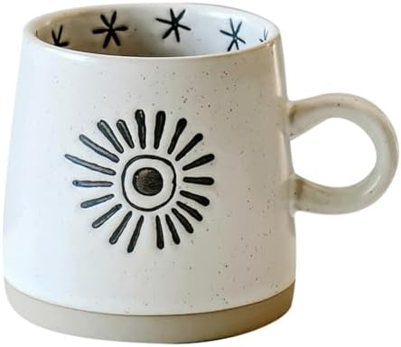 Ceramic Mug, Moon and Sun Coffee Mug with Handle, Daily Use Gift for Her/Him, Durable & Stylish Tea Cups for Home, Office - Dishwasher & Microwave Safe by WeyMaxOutlets