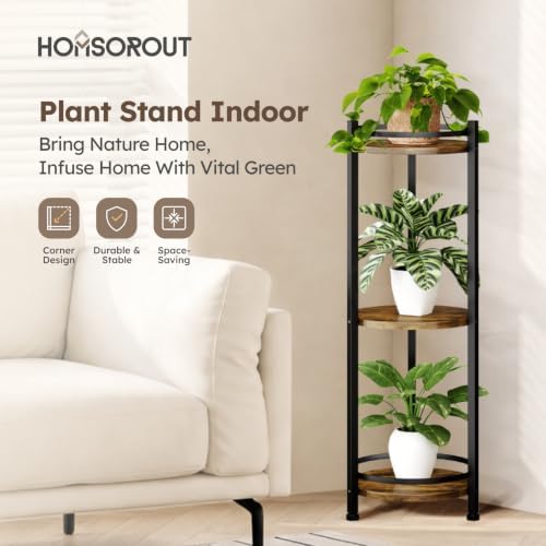 Homsorout 3 Tier Plant Stand Indoor Outdoor for Corner, Rustic - Image 2