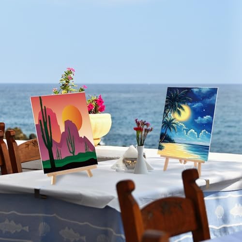 AmazingSpark 16 Pcs Pre Drawn Canvas to Paint for Adults Sunset Landscape - Image 4