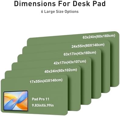 Aothia Faux Leather Desk Mat - Large Mouse Pad, Non-Slip PU Leather Blotter, Waterproof Writing Surface for Office and Home (Olive Green, 63" x 24") - Image 5
