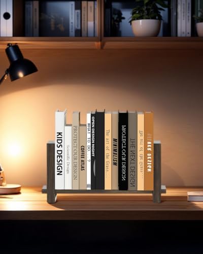 100% Solid Wood Adjustable Desktop Bookshelf, Retro Tabletop Bookshelf, Desk Shelf for Living Room, Home, Office, Perfect for Magazine, Books, Cookbooks, No Tools Required to Assemble, Dark Brown - Image 2