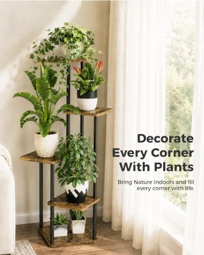 Bamworld Plant Stand Indoor 5 Tier Corner Plant Shelf for Multiple Plants - Image 3