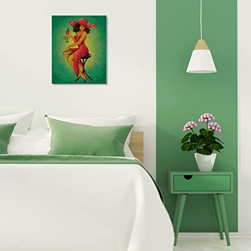 Nuberlic Pre Drawn Canvas for Painting for Adults Elegant Lady 8x10 inches - Image 5