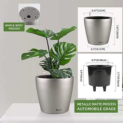 Dexceder 9x8 Self Watering Planter (Smoky Gray Matte) - Image 3