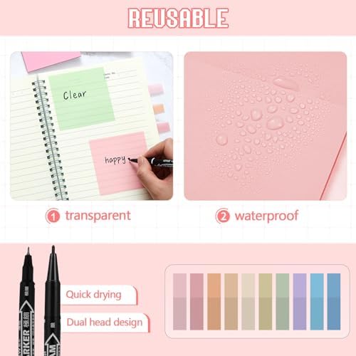 Jutom 39 Pcs Aesthetic Book Annotation Kit,Pink,Kawaii Style - Image 5