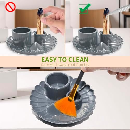 Palo Santo Sticks Holder, 4 in 1 Incense and Candle Holder Black - Image 4