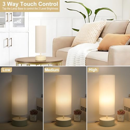 Touch Control Table Lamp, 3 Way Dimmable Bedside Lamp, Modern Desk Lamp - Image 3
