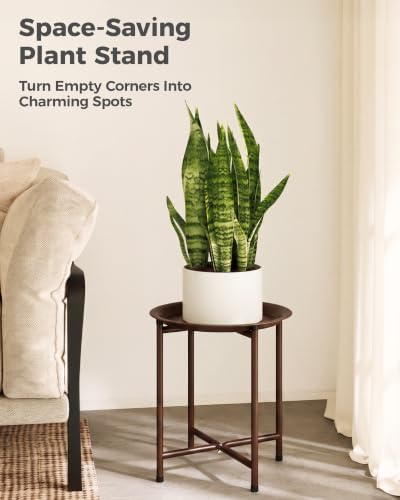 Bamworld Plant Stand Indoor Tall Plant Table Outdoor Plant Stool Brown - Image 5