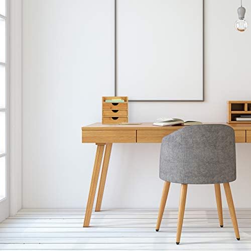 Relaxdays Bamboo Desktop Organizer, 3 Drawers, Desk Tidy, Office Storage Unit, Pen Holder, HxWxD: 21x20x13 cm, Natural, 1 Item - Image 2