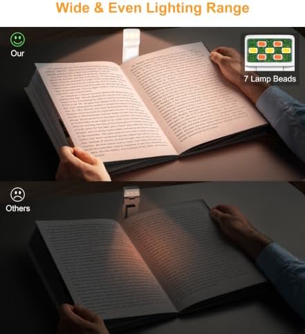Gritin Book Light Rechargeable, Clip on LED Reading Light for Books in Bed - Image 5