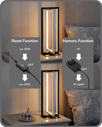 EDISHINE Modern LED Table Lamps, 750LM Dimmable Nightstand Lamp, Silver - Image 5