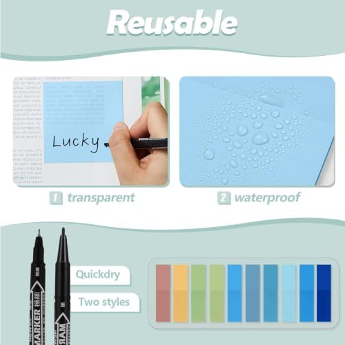Jutom 38 Pcs Book Annotation Kit for Bible Study, Blue Series, Square - Image 6