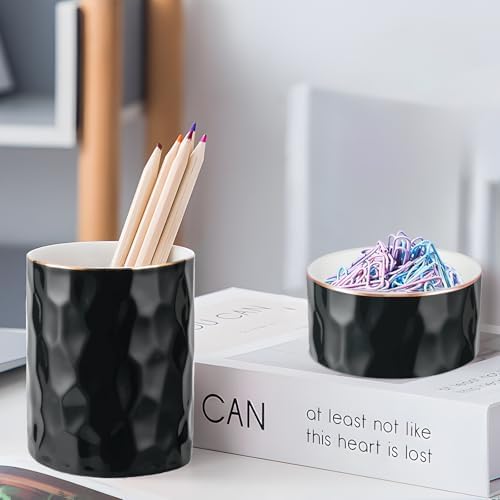 Concrete Desk Accessories Set, Pen Holder and Paperclip Holder for Office - Image 5