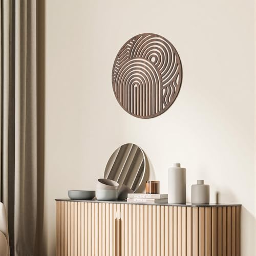 Yerliker Mcm Decor Mid Century Modern Wood Wall Art, Circular - Image 4