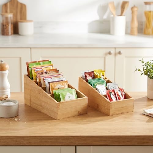 2 Pack Bamboo Snack Organizer, 4 Section - Image 5