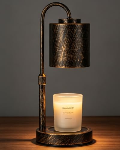 CASTLELIFE Dimmable Candle Warmer Lamp with Timer, Height Adjustable Candle Warmer for Jar Candles, for Home Decor House Warming Gifts, Birthday Gifts for Women, Antique Brushed Copper by CASTLELIFE
