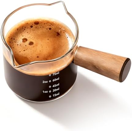 YARRAMATE 2.5oz Double Spout Espresso Shot Cup with Handle by YARRAMATE