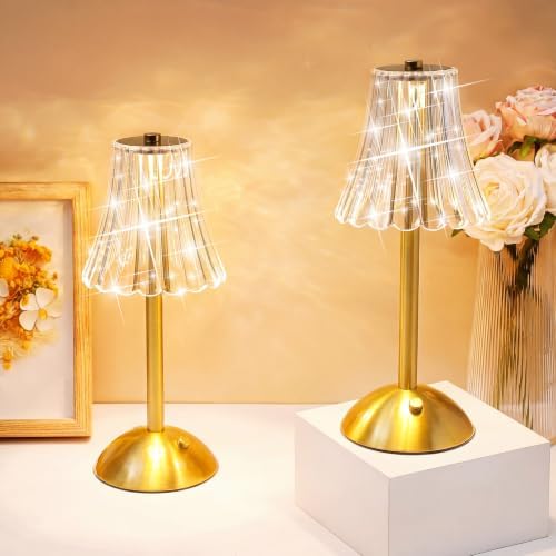 Liliful 20 Pcs Cordless Table Lamp LED Touch, Gold, Rose Style by Liliful