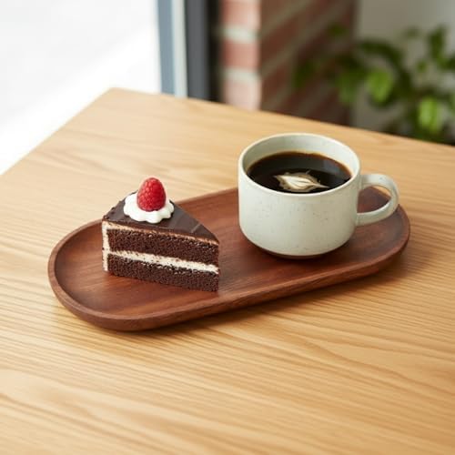 Small Serving Wooden Tray Salad Plates for Fruit Cookie Platter 3.9x9.1inch - Image 6