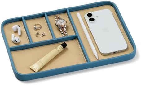 Nordik Leather Valet Tray - Large EDC Tray - Nordik Blue 11.8 x 7.9 in by NordikByDesign