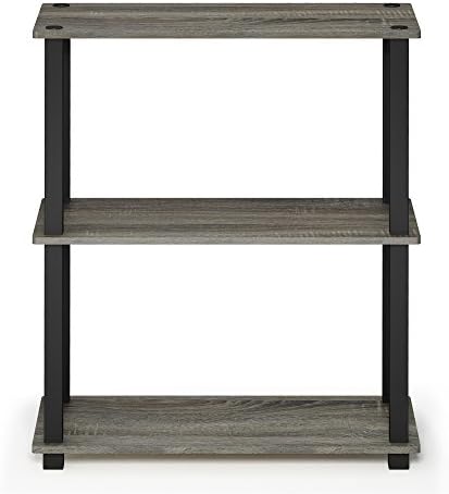 Furinno TURN-S-TUBE Storage Shelves, 3-Tier Book Shelf, Corner Shelf, Toolless Open Shelves, for Organization and Storage, Living Room, Garage, Home Office, French Oak - Image 6