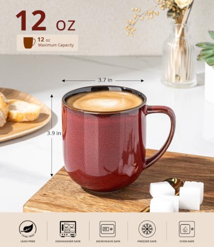 LERATIO Ceramic Coffee Mugs Set of 6,12oz Handmade Coffee Mugs Set - Image 2