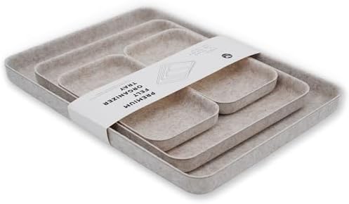 Welaxy Felt Nightstand Organizer 4pc Oatmeal Entryway Caddy DND Dice Tray by Welaxy