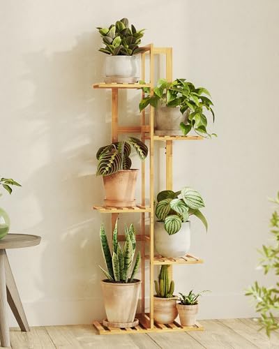 Bamworld Bamboo Plant Stand Indoor 5 Tiered Plant Shelf, Natural 43 Inch by Bamworld