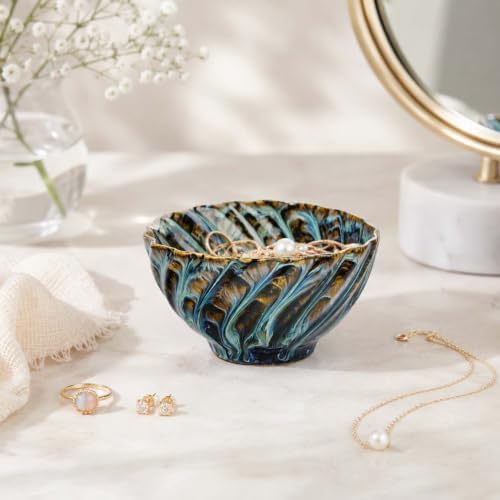 Glazed Ceramic Jewelry Dish Tray,Small Ring Holder Dish Jewelry Tray - Image 2