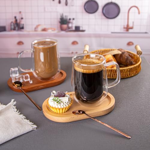 Double Walled Glass Coffee Mugs, 12 OZ, Set of 2 - Image 7