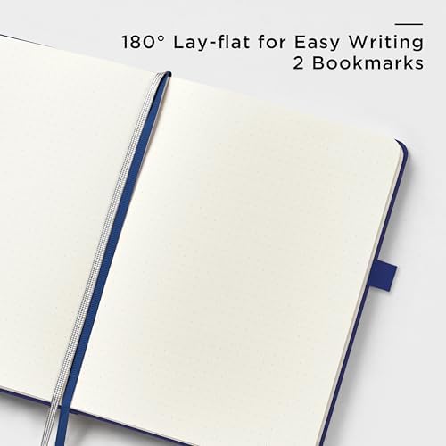 &And Per Se Dotted Journal Notebook, A5 Hardcover Leather Bullet Dotted Journal, 160 Pages 100 gsm Thick Paper, 3 Sheets of Stickers Included - 5.7'' x 8'' (Royal Blue) - Image 3