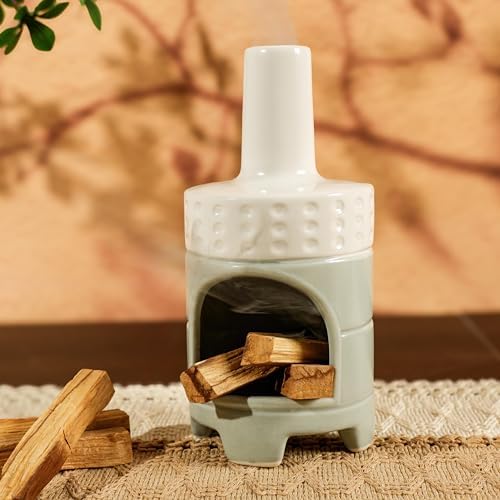 MOUGIGI Handmade Ceramic Palo Santo Holder Burner - Mini Chiminea Incense by MOUGIGI