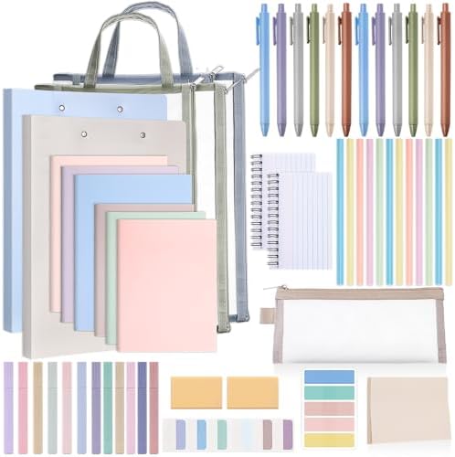 Colarr 54 Pcs Aesthetic College School Supplies Back to School Set,Morandi by Colarr